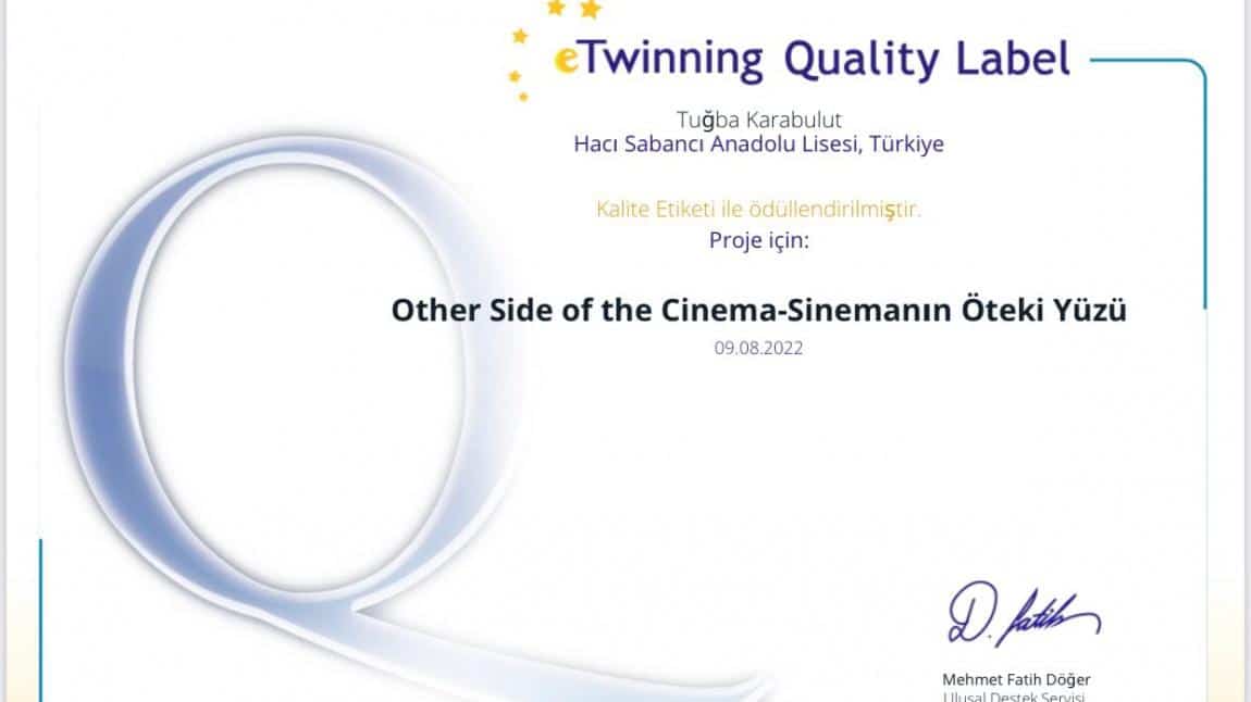 Ulusal Kalite Etiketi - Other side of the cinema - Sinemanın öteki yüzü projesi